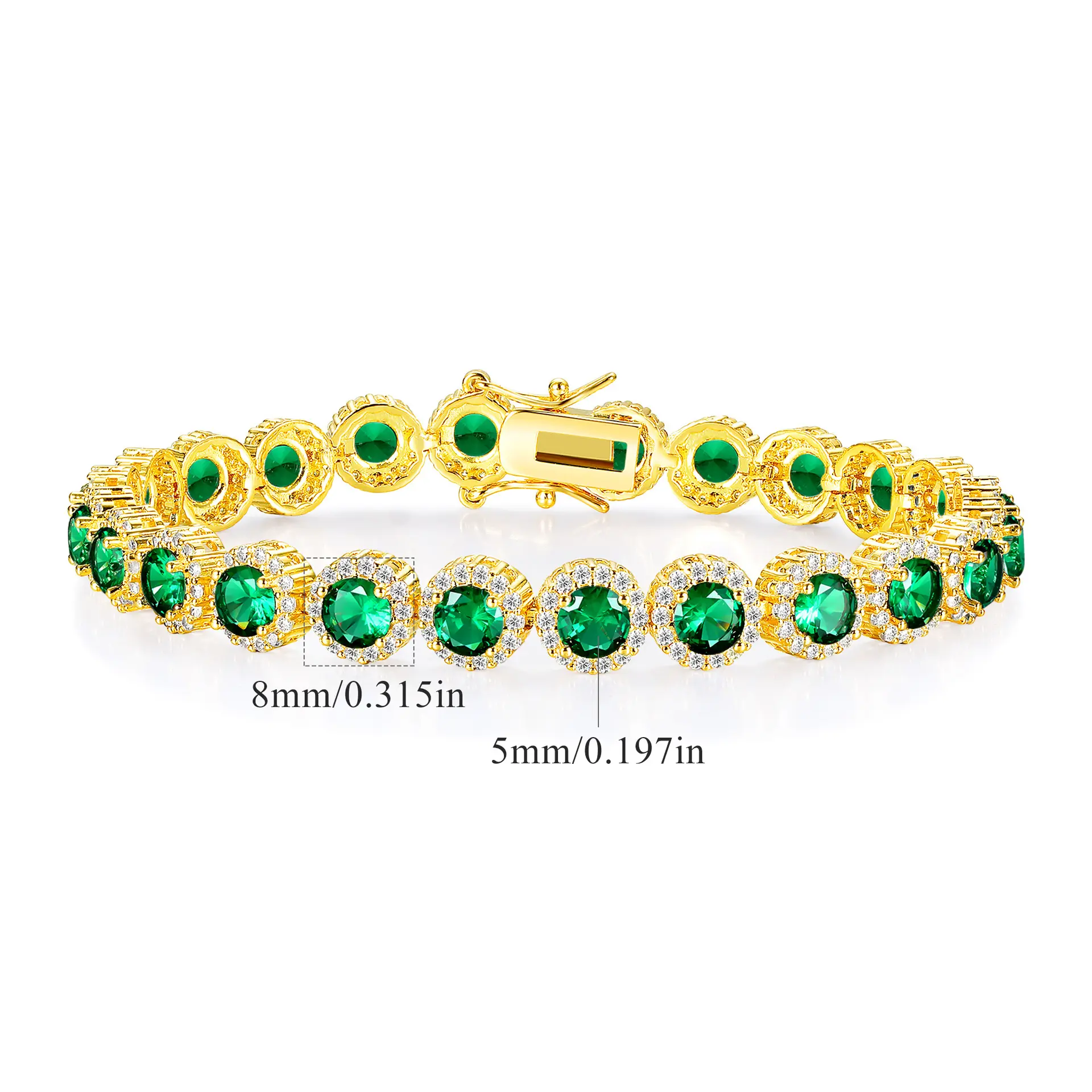 5mm gold+green bracelet