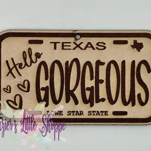 Hello Gorgeous Leather Freshie - Stylish Long Lasting Fragrance for Small Spaces Trendy Design Custom Scent Options Perfect for Cars and Offices