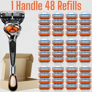 Men's Razor with High-Quality Sharp Refills, 5 Layer Stainless Steel Blades, Dustproof Waterproof Rust-Resistant, Comfortable Shaving Experience