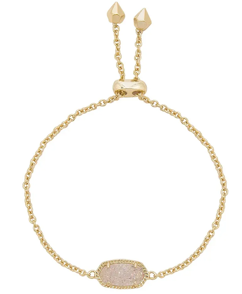 Kendra Scott Elaina Bracelet - Gold & Iridescent Drusy - 4217714522, Adults, Adjustable Sliding Clasp Closure, Gift, No, 0.38 L X 0.75 W, Unisex, No Warning Applicable