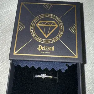 Delzzad 14k Gold-Plated Chic Iced Out Heart Ring Lab-Created Moissanite Ring S925 Sterling Silver Moissanite Jewelry Perfect Christmas Gift