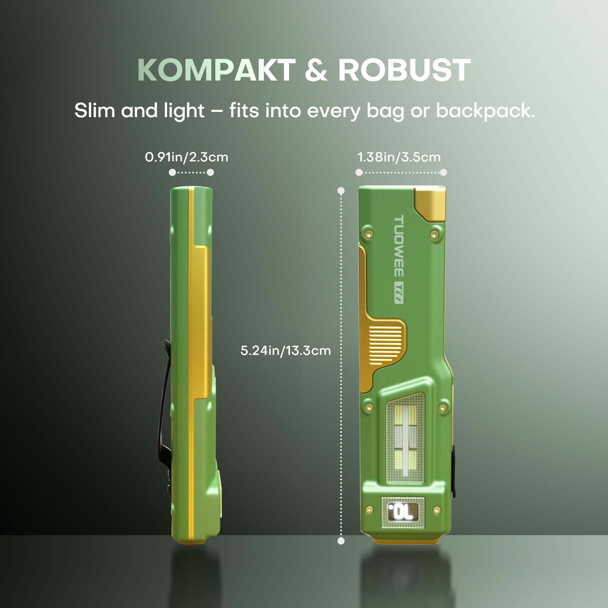 EDC Flat Tactical Torch, Red Alert Light, UV And White LED Combo Side Illumination, Portable Light, Outdoor Emergency Work Triple Illumination (Black), Rechargeable, Battery Level Indicator