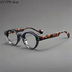 Retro Round Blue Light Glasses for Women, Trendy Color Block Frame, Lightweight Non Prescription Eyewear for Screen Time, Work, Study & Everyday Outfits