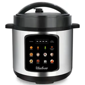 Bluebow 6.5 Qt Electric Pressure Cooker - 8-In-1 Multi-Appliance with Rice, Slow Cook, Sauté, and Steamer Functions, Stainless Steel Build