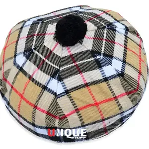 Scottish Tam O Shanter Hat Tartan for Men and Women - One Size