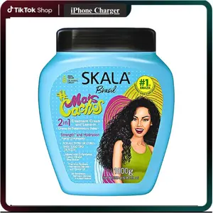 SKALA Expert Mais Cachos 2 in 1 Treatment Cream & Leave In Conditioner for Curly Hair, Vegan Hair Mask, Shea Butter & Castor Oil, Deep Hydration Mask, Softening & Smoothing, Anti Frizz Formula, 1000g