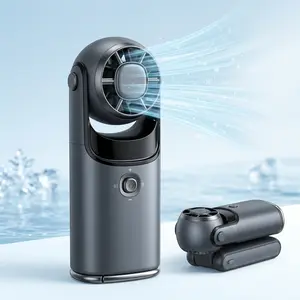 Portable Handheld Turbo Fan, 100 Gear Wind,3600mAh Battery Operated,Smart LED Display low-noise,3 IN 1 Foldable Hand Fan Rechargeable with Air Turbo Tech Ice Cooling Fan for Summer Travel,Outdoor Activities,Camping,Working