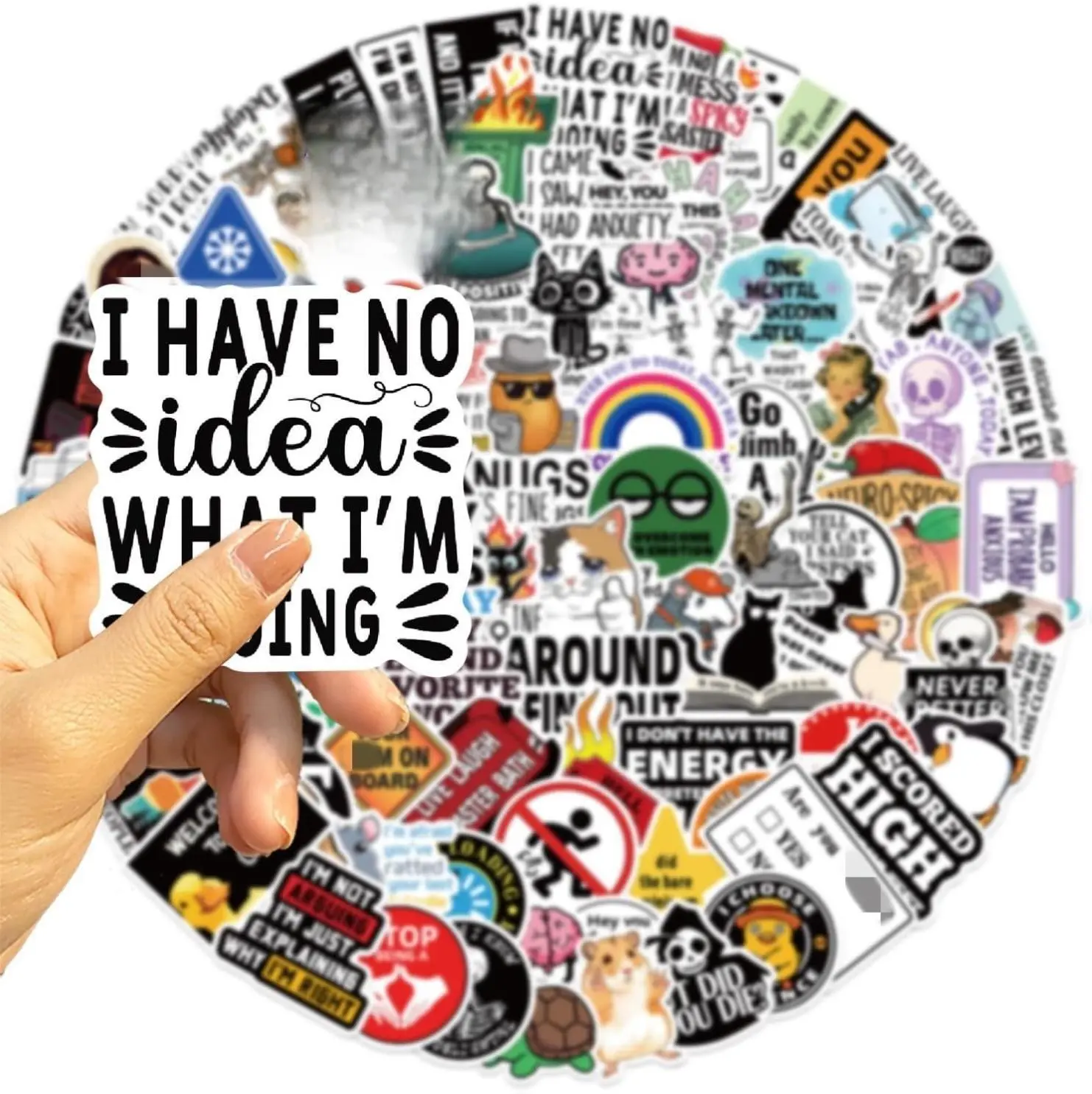 100 Pcs Funny Stickers(Dirty) Waterproof Adult Sticker, Meme Water Bottles Stickers for Laptop IPAD Ebook Readers Journal Sarcastic Scrapbooking, Hard Hats Decals, Funny Sticker for Adults