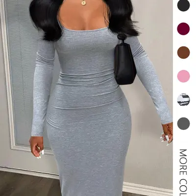 chinese dress ladies Amazon.com: BEAGIMEG Women's Ruched Long Sleeve Elegant Bodycon Basic  Casual Midi Dress Black : Clothing, Shoes & Jewelry