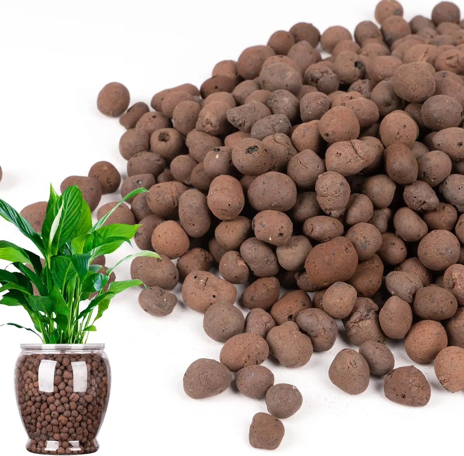 2.5lb LECA Expanded Clay Pebbles for Plants, Hydroponics, Aquaponics, 100% Natural Leca Balls