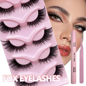3 in 1 set  5 Pairs fluffy lash clusters Eyelash Extensions Kit with Tweezers&Bond and Seal ， Light-Volume Wispy Professional Makeup Lashes Silk Fiber，Easy DIY and Long-Lasting，Non-Irritating，High Quality 3D Lash Bottom Supplies Set Cosmetic