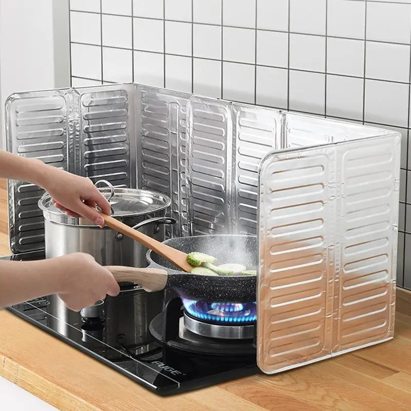 Kitchen Gas Stove Oil-blocking Plate, 1 Count Heat Resistant Oil-proof Baffle, High Temperature Waterproof Oil-proof Guard for Kitchen Cooking Utensils, Splash, Kitchenware, Stove Top