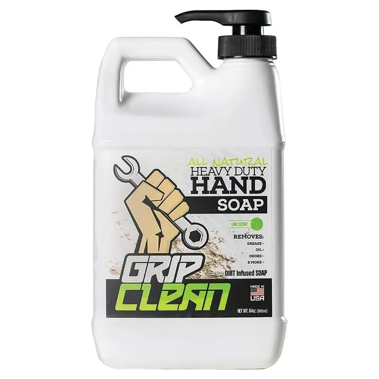 Grip Clean Hand Soap – Removes Automotive Grease, Oil & Odors – All-Natural Lime Fragrance – Highly Moisturizing Dirt-Infused Mechanic Hand Cleaner – Available in Multiple Sizes