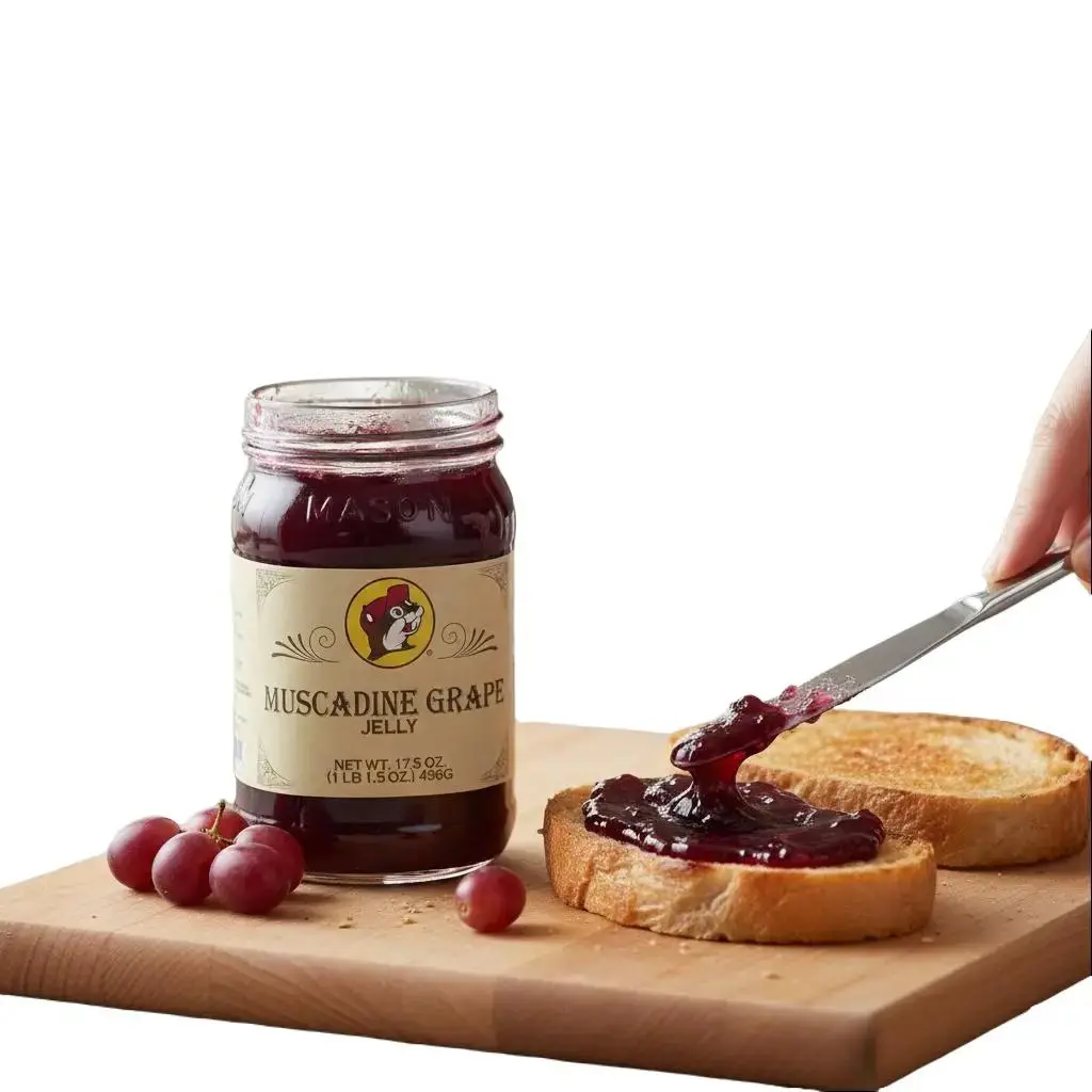 Buc-ee's Muscadine Grape Jelly - Antioxidant-Rich, Bold Full-Bodied Southern Flavor, Deep Purple Hue, Naturally Sweet - Gourmet Pantry Preserve for Toast, Cheese Boards, Culinary Creations