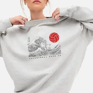 Wave Volleyball Sweatshirt, Beach Volleyball Apparel, Ocean Sports Top, Gift for Volleyball Player, Volleyball Team Gear, Retro Beach