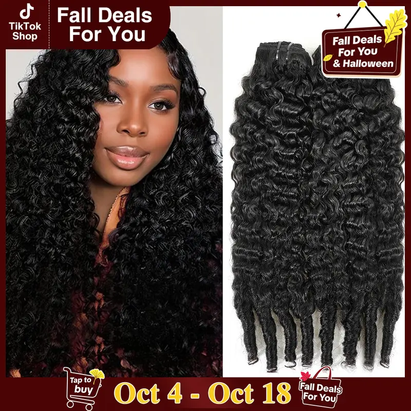 [Special Offer] STERLY 16A 100% Raw Virgin Brazilian Human Hair Burmese Curly Bundles Unprocessed Remy Hair Weave Sew In/Quick Viral Hair Bundles Beginner Friendly Body Wave Bundles Natural Black Water Wave Bundles #tiktokshopstockup