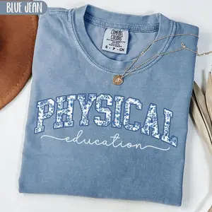 Comfort Colors PE Teacher Shirt, Toile de Jouy Physical Education Graphic Tees, Gift for Physical Education Teacher, Chinoiserie PE Coach T-shirt