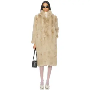 ELLIATT Lux Faux Fur Coat in Beige