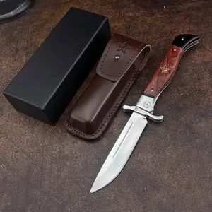 New Russian NKVD Pocket Folding Knife with 440C Steel Blade and Rosewood Handle—Survival, Camping, and Outdoor Knife; Everyday Carry, Multi-Purpose, Rescue, Cutting, and Hiking Tool