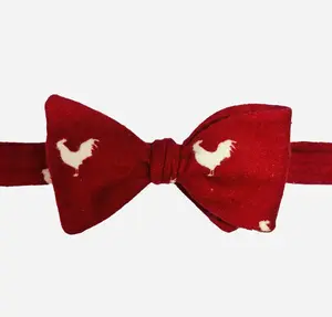 Red Rooster Cotton Bow Tie for Men - Perfect for Casual Occasions