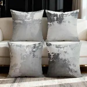 Modern Abstract and Decorative Pillow Covers, 4 Piece Set Without Pillows, Hidden Zipper, Easy to Clean, Bedroom Living Room Sofa Car Home Decoration