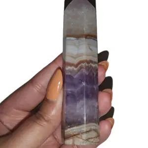 Natural Dream Amethyst Crystal Tower, Natural Crystal Decoration for Meditations