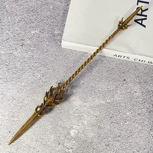 11inch 30cm Metal Katana Fake Spear Figurine Model Damascus Sword Original Samurai Sabre Medieval Sabre Figurine Model Golden Sword Steel Blade Iron Ninja Knife Anime Cosplay Accessories Prop Real Size Japanese Katana Figure Model Gift