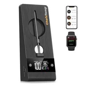 ProTemp 2 Plus Needle Probe Wireless Meat Thermometer with Temperature Controller Unlimited Range Bluetooth & WiFi Enabled Smart Cooking Smoker Grilling BBQ Oven Kitchen (Stand + 1 Probe)