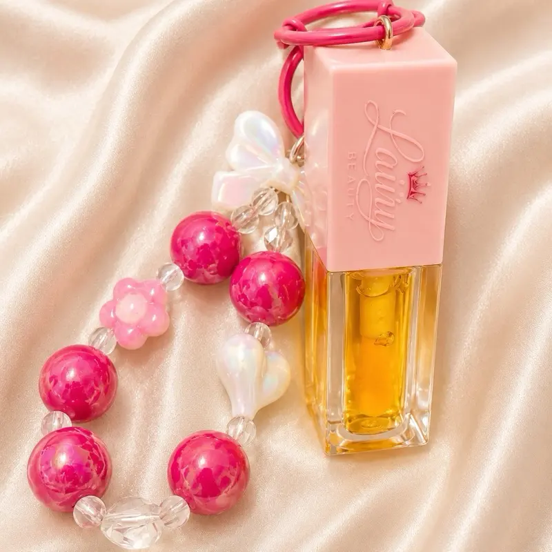 Laury Beauty Hydrating Lip Gloss Keychain – High Shine Moisturizing Lip Gloss