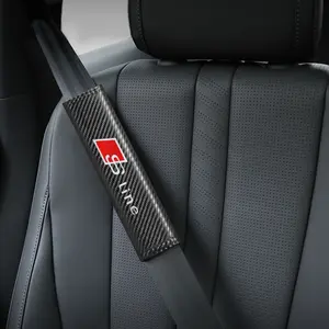 High-Quality Leather Car Seat Belt Shoulder Pads, Anti-Choking Comfortable Cushion, Universal Fit for Audi Sline A3 A4 B5 B6 B7 B8 8p B9 8v 8L, Car Accessories