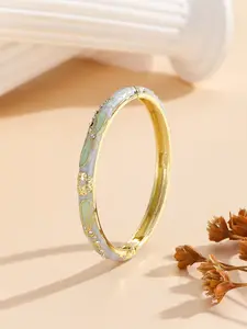 Women's Elegant Bangle Bracelet, Handmade Copper Cloisonné Jewelry, Aluminum Alloy Material, All-Season Accessory, Perfect Gift