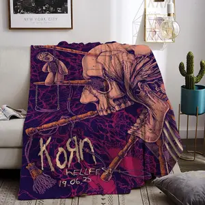 Metal Rock Band K-Korn Throw Flannel All Weather Blanket Kneeling Blankets Fluffy Warm Winter Blanket Blankets on Offer Home Knee Throw Wearing Microfiber