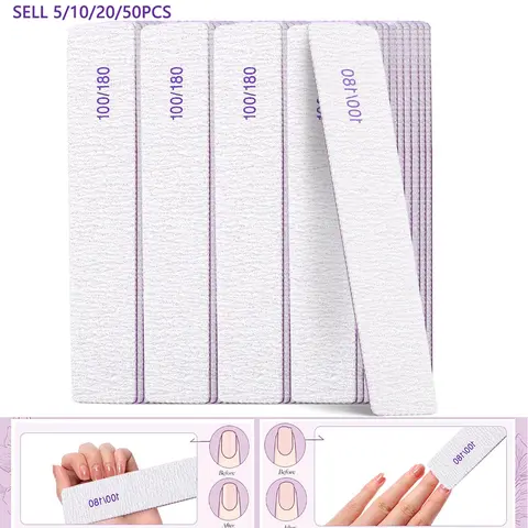 Nail Files And Buffers, 100/180 Grit, Durable Sandpaper, High Flexibility, Unscented Nail Styling Tools For And Pedicure, Diy Manicure Supplies