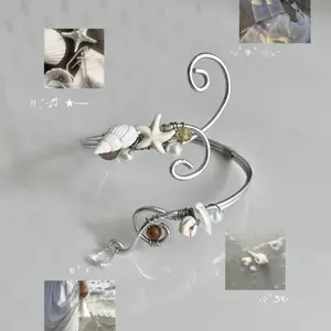 Vintage Sea Shell Arm Cuff Handmade Fairycore for Summer Jewelry Aesthetic Fairycore Arm Jewelry