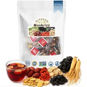 Monbrizz Kidney Tea Formula - 20 Count Travel Size, Ginseng Six Treasure Tea with Maca Root, Goji Berries & Turmeric, Natural Kidney Cleanse & Detox, Caffeine-Free Herbal Tea Bags (20 Count)