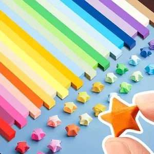 Star Origami, Colorful Decorative Paper Strips, Lucky Star Paper Strips, DIY origami star paper strips (12 colors of glowing star origami/210 sheets) DIY Material