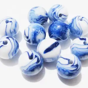 Blueberry Swirl 20mm Acrylic Bead Set of 5