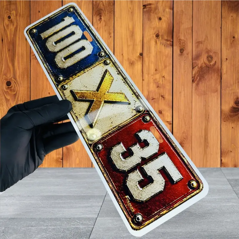 High Quality Aluminum Metal European-Style Car Number Plate - 100x35 Size, 14x4 Inches, Personalize Your Vehicle Exterior Accessory