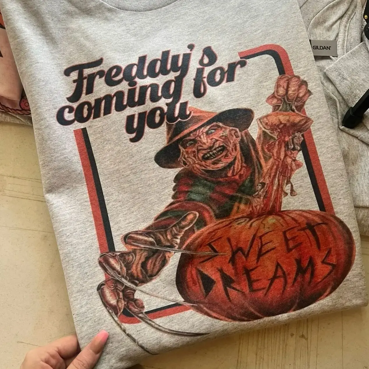 Horror T-Shirt - Unisex Gildan - Bleached Tees Sublimation Comfort Fashion Halloween Graphics Menswear Soft 9JP