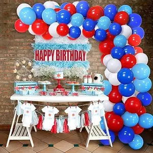 100pcs Red White Blue Balloon Arch Kit Birthday Decorations 4th of July Party Balloon Garland Kit for Graduations Independence Day Spiderman Captain American Themed Party Decor