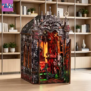 Wooden Dark Castle Model Kit, Handmade 3D Miniature DIY Puzzle, Fun Stress Relief Project for Teens and Adults