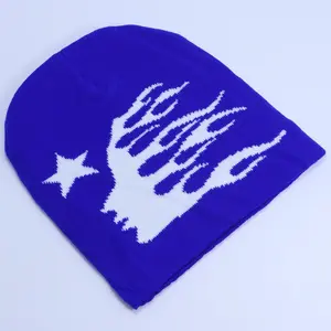 Hell-star Trendy unisex beanie hat with cool graphic design – soft knit, comfy fit, perfect for daily street looks
