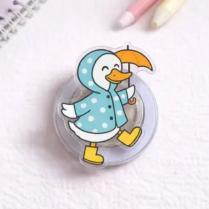 Cute Duck with Umbrella Magsafe Phone Grip – Magnetic Pop Socket & Kickstand – Kawaii Rainy Day Gift