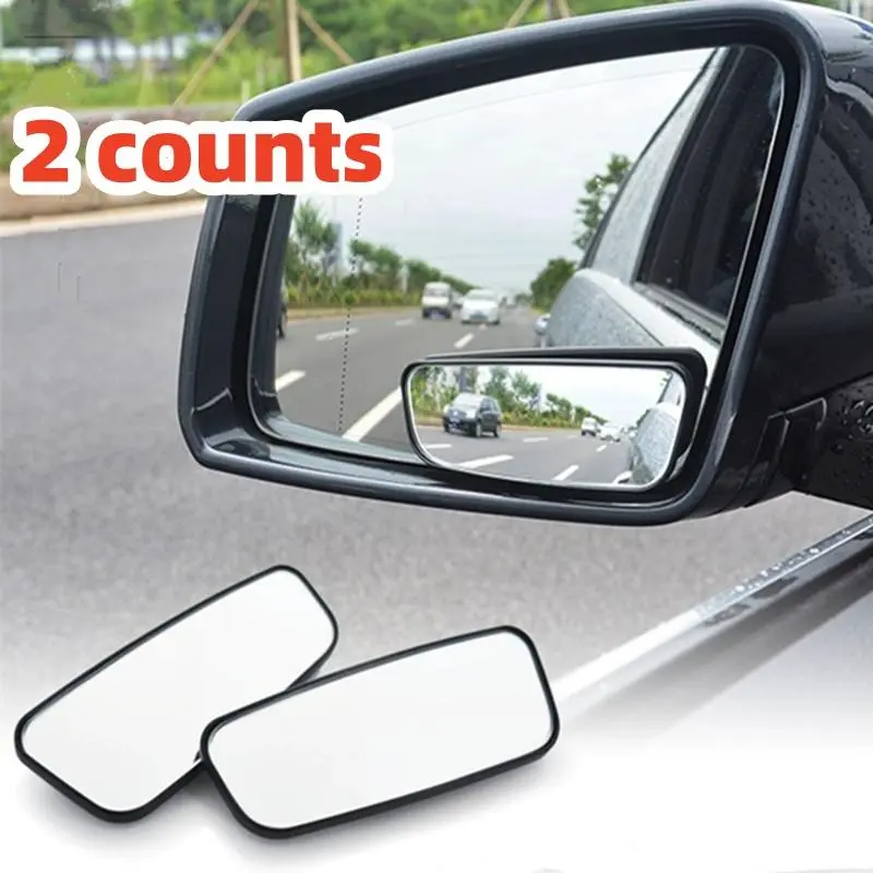 Car Blind Spot Mirror Set, High Definition Anti-Glare Dual Side Auxiliary Mirrors, Universal Car Square Rearview Mirror, Adjustable Wide Angle Convex Mirror, Vehicle, Automotive, Car Accessories