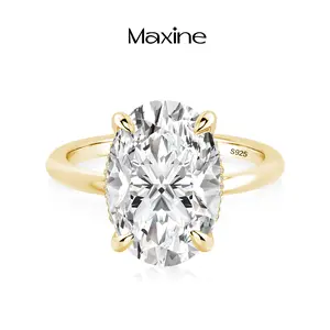 Maxine 5.5Ct Oval Cut D-Color Synthetic Moissanite Engagement Ring, Affordable Luxury