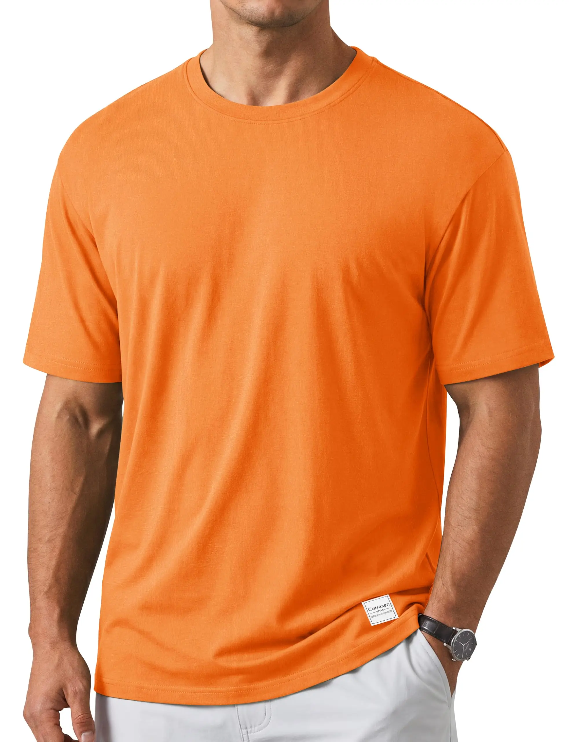 Magcomsen Men's T-Shirts Pure Cotton Crew Neck Tees Casual Drop Shoulder Top | Light breathable Classic tee - crew neck loose drop shoulder fit, for daily hangouts and seasonal layering