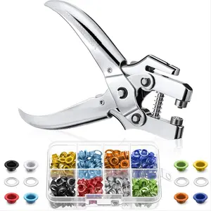 3/16 Inch Grommet Tool Kit Grommet Eyelet Plier Set Eyelet Hole Punch Pliers Grommet for Shoes Clothes Bags for Christmas New Year Home Use