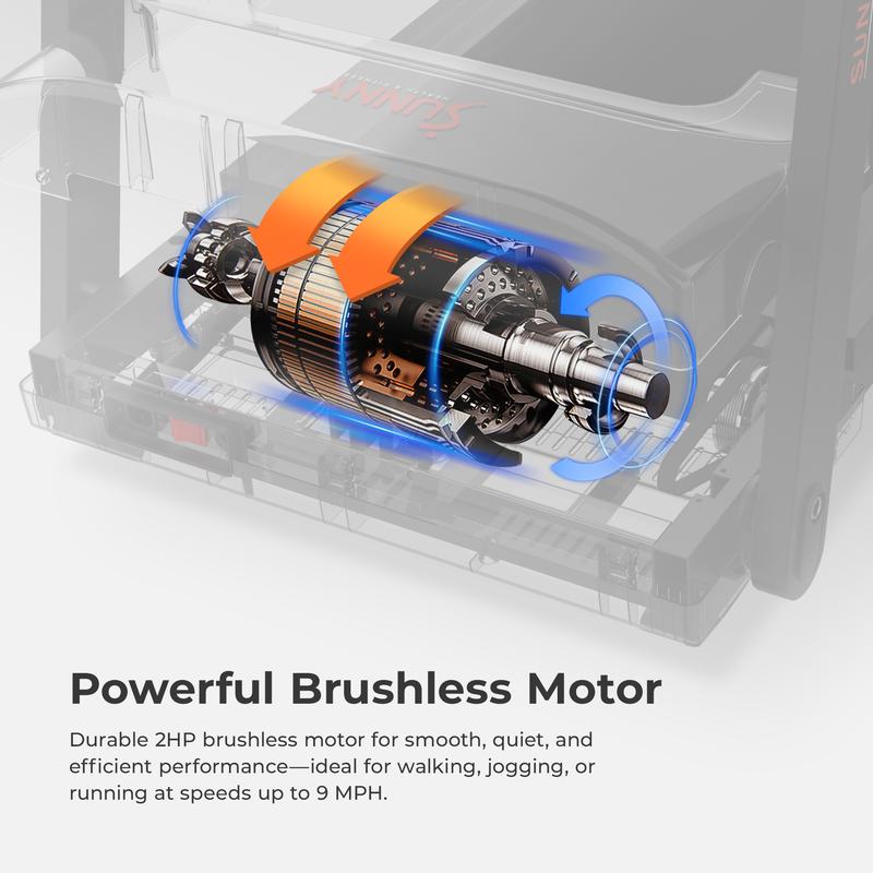 Sunny Health & Fitness Active Series Foldable Automatic/Manual Incline Treadmill w/ 16"W x 50"L Running Deck, Up to 9 MPH, Up to 300 LBS Capacity, Smart Wi-Fi Bluetooth Home Gym Workout Equipment Indoor Soft Shock Absorbent Advanced LED Display Foldable