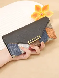 2025 New Style Women's Wallet Fashionable Personalized Long Small Fresh Multi-function Buckle Retro Thin Coin purse - Multi-Compartment Design with Snap Closure, and Decorative Patterns, Perfect for Daily Use and Travel, Stylish Wallet | Vintage Style