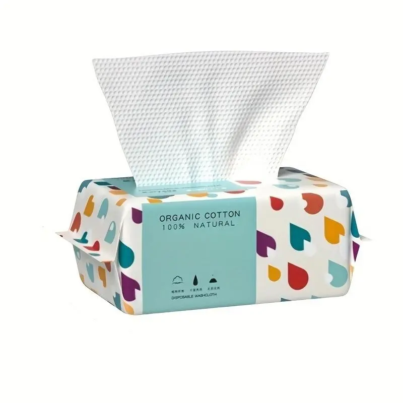 100pcs Disposable Face Towels, Soft Cotton Daily Facial Wipes, Thickened Non-Woven Beauty Salon Cleansing Cloths, Face Wash Cloth, Easy Pull-Out Design